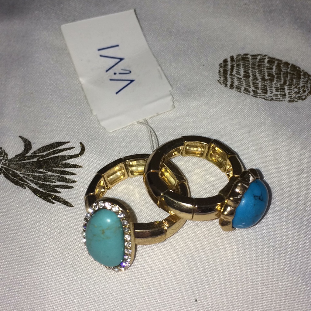 Gold Turquoise Rings Nwt 20$